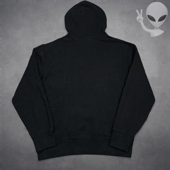 Polo Ralph Lauren Hoodie Medium Black Classic Pullover plain - Picture 6 of 7